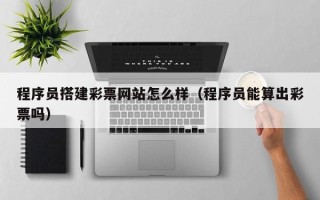 资阳程序员搭建彩票网站怎么样（程序员能算出彩票吗）